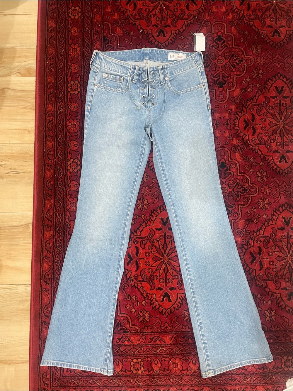 GAP Light Blue Lace-Up Flare Jeans | Size 26